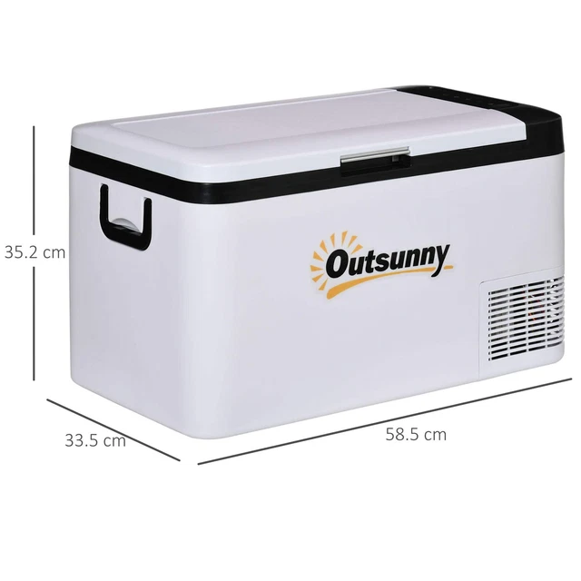 OUTSUNNY PORTABLE CAR Fridge Freezer, 25L, 12V, with LED Light
