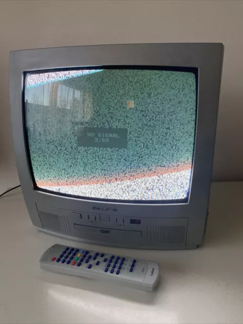 Akura CRT 14"" monitor gioco TV APDV150T-S argento retrò più telecomando