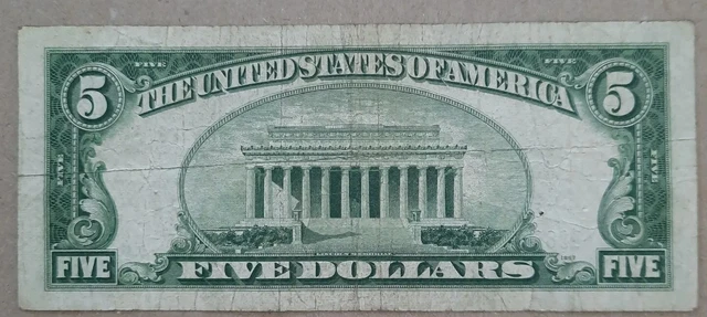 Series 1934 D $5 Five Dollar Silver Certificate Blue Seal   D85 2