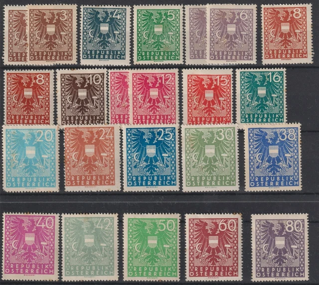 Republik Osterreich Republic of Austria 1945 collection of 23 stamps