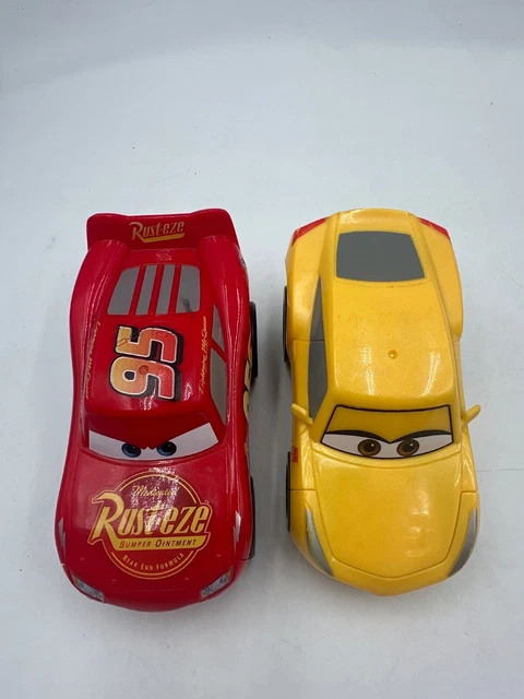 DISNEY PIXAR CARS Cruz Ramirez Yellow Lightning McQueen Push Down Car ...