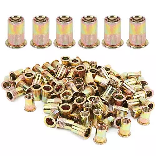 100 pz Rivet Dadi Set M8 / M10 Colore Zincato Acciaio Al Carbonio Rivetto (q3H)