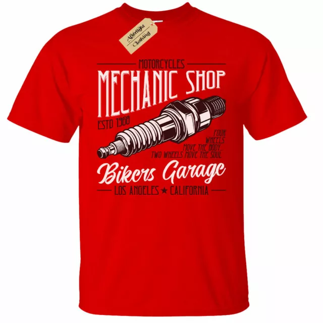 Mechanic Shop T-Shirt Mens bikers garage motorbike motorcycle