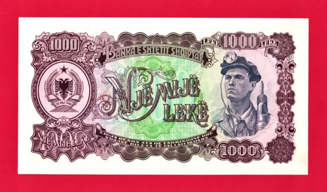 ALBANIA SCARCE UNC BANKNOTE - 1,000 LEKE 1957 (Pick-32a) - PRINTER: "GOZNAK" FGU