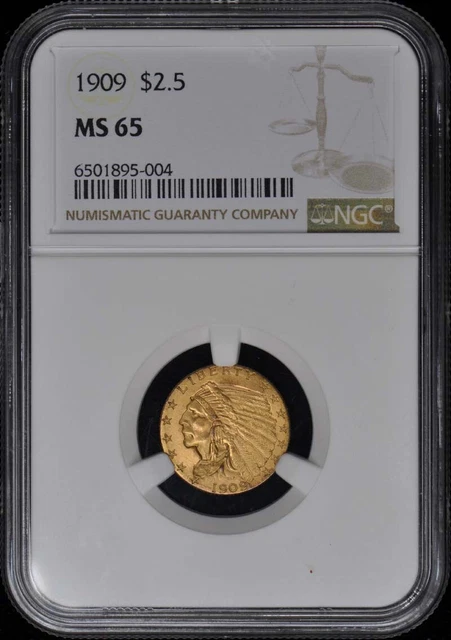 1909 Indian $2.50 NGC MS65
