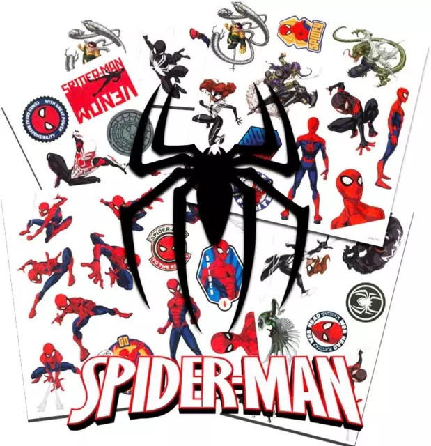 Tatuajes temporales de Spider-Man - ¡50 por paquete! Multicolor