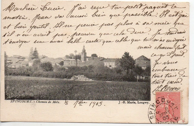 SPINCOURT - Meuse - CPA 55 - le chemin de Metz