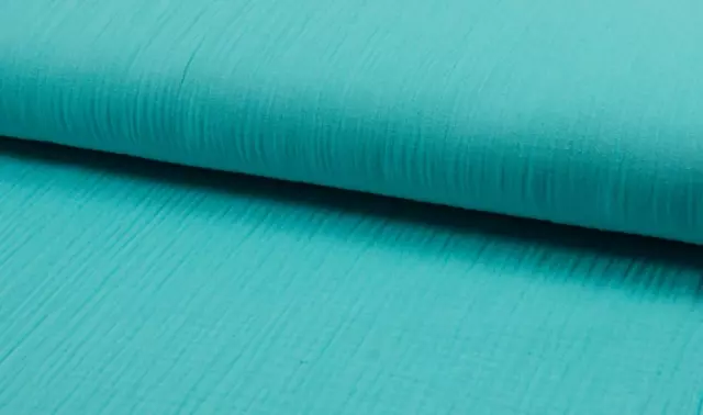 Enfant Double Gaze Mousseline Tissu Matière Turquoise