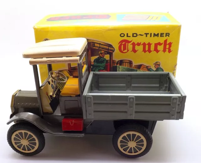 Vintage 1960'S Tin Toy International Japan Old Timer Friction Powered Truck