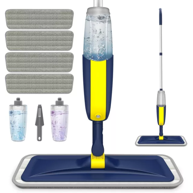 Spray Mop for Cleaning Floors, HOMTOYOU Microfiber Floor Mop Dry Wet Mop with 2