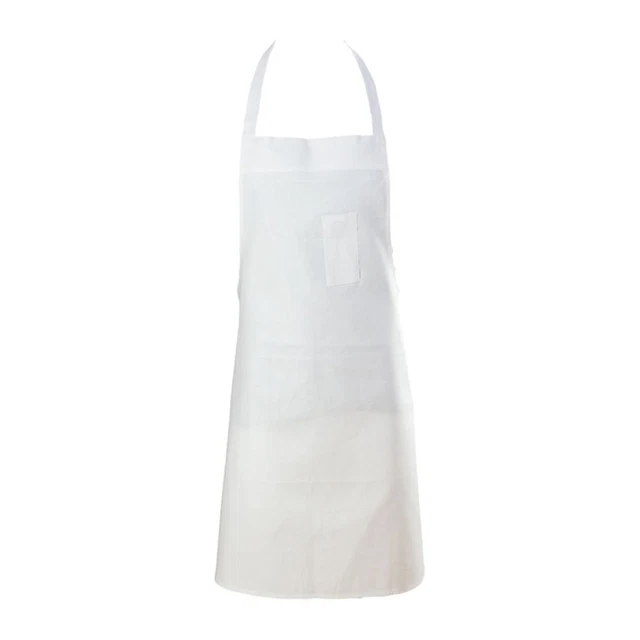 Chef Revival 600BAW White Bib Apron with Pencil Pocket