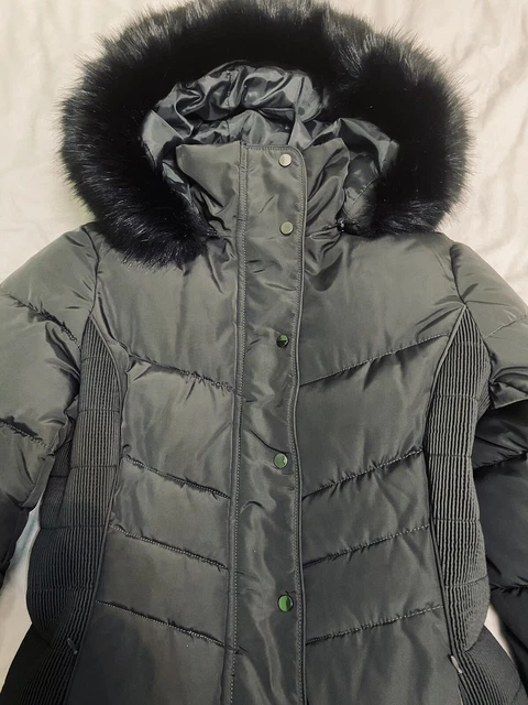 HOBBS PUFFER COAT (Lettie) With Hood - Dark Charcoal/Grey -Size 12 £79.99 -  PicClick UK