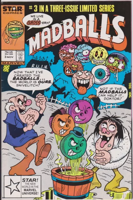 Madballs Issue #3 Comic Book. Direct Edition. Star / Marvel Comics 1986