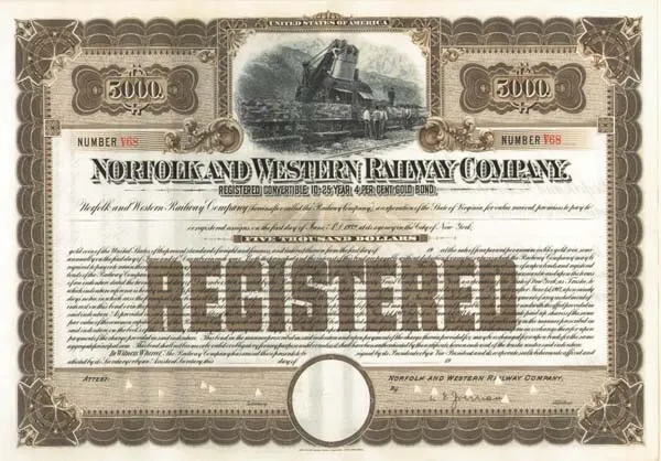 Norfolk and Western Railway Co. - Bond - Railroad Bonds
