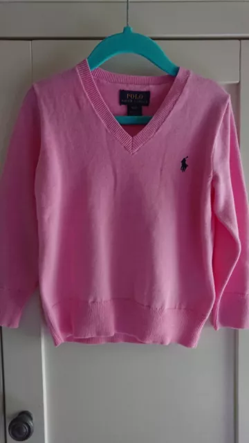 Polo Ralph Lauren V Neck Jumper Pink 3 Years.