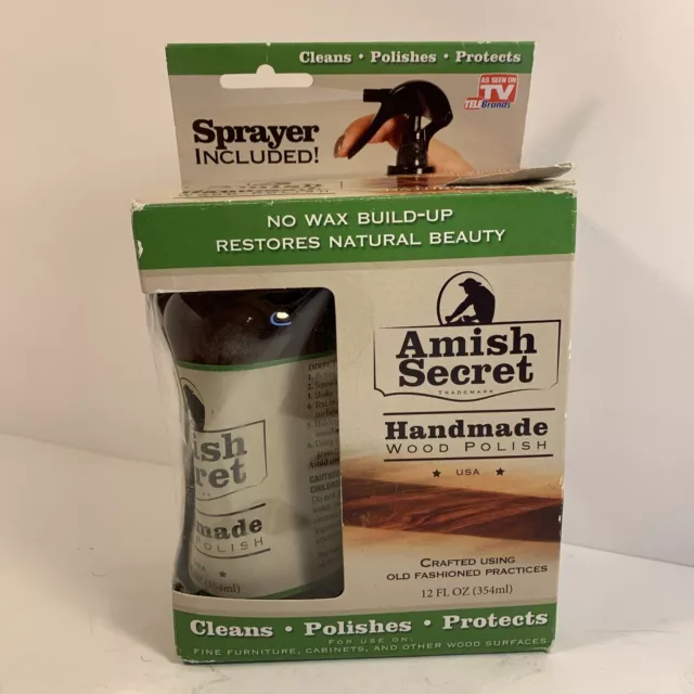 Amish Secret Handmade Wood Polish With Spray Nozzle USA Cleans Polishes Protects