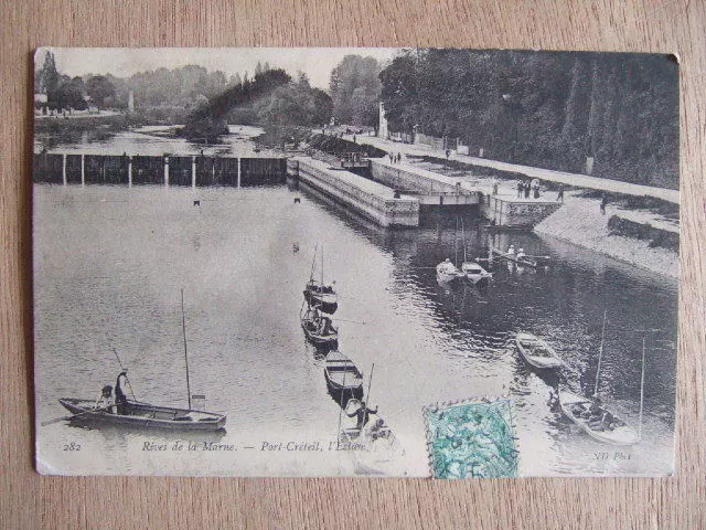 Cpa (94) Rives De La Marne. Port Creteil, L'ecluse. Barques. Aviron.