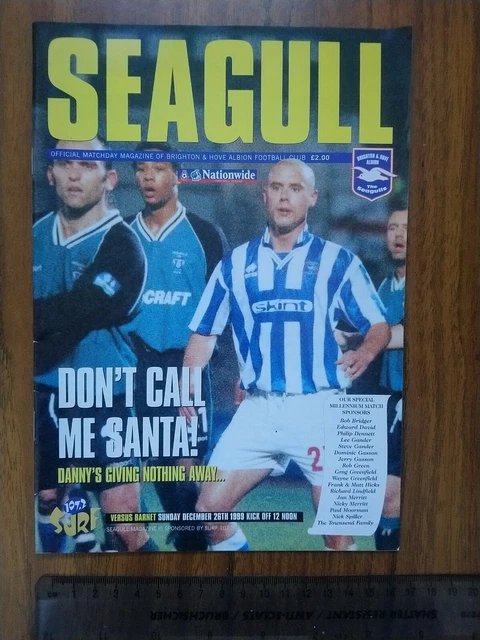 BRIGHTON & HOVE Albion v Barnet programme League Div 3 26/12/1999. VGC ...