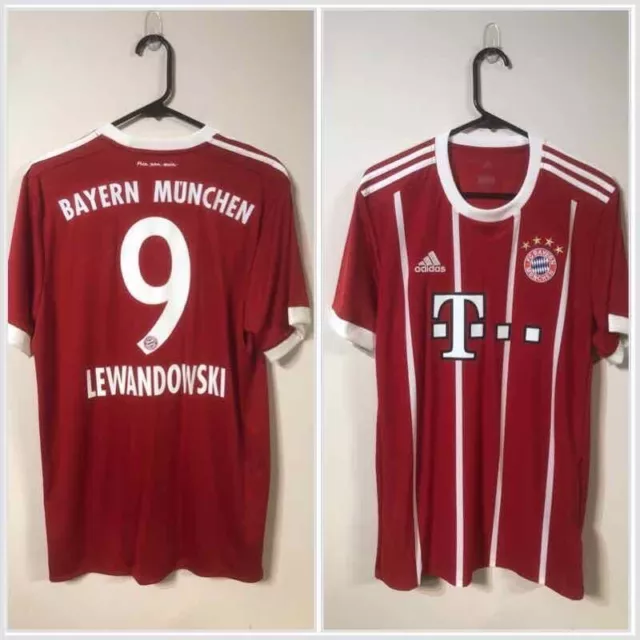 Lewandowski #9 Bayern Munich 2017/18 Large Home Football Shirt Adidas BNWT