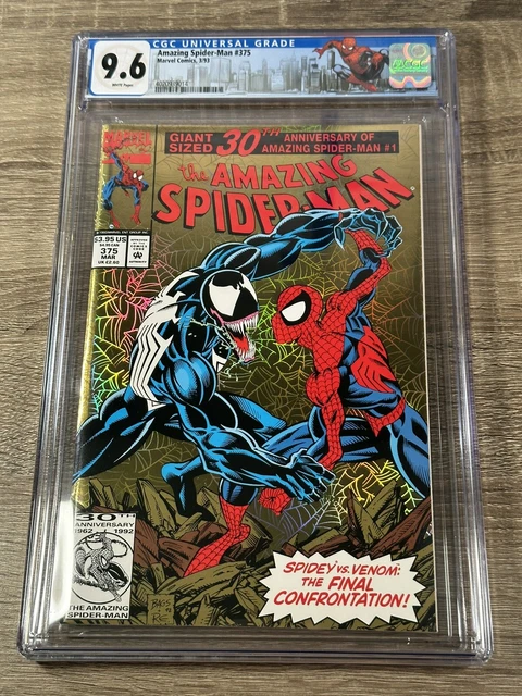 Amazing Spider-Man #375 CGC 9.6 CUSTOM LABEL - Marvel Comics 1993 VENOM White Pg