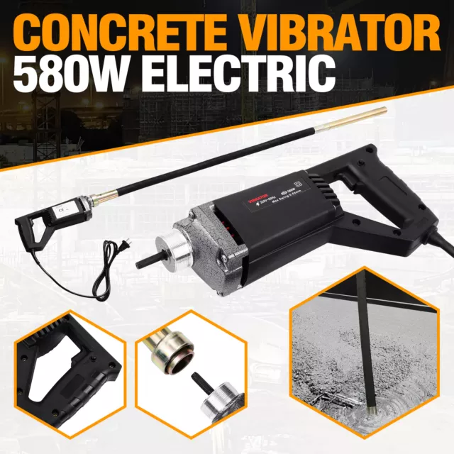 Vibreur a Beton Vibrateur a Beton Aiguille Vibrante Electrique 580W Ø 35mm 1.5m