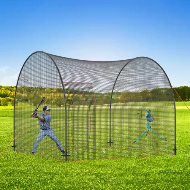 VEVOR Red de Jaula de Bateo de Béisbol Softbol Red de Bateo de PE 3,6 m, Negro