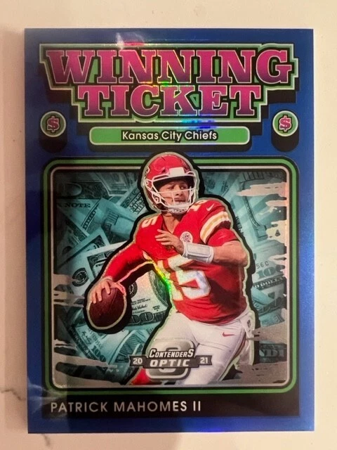 2021 Contenders Optic Patrick Mahomes ( Chiefs ) #WT1 Winning Ticket Blue /99