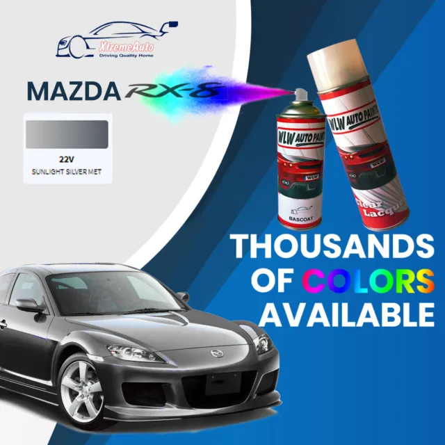 For Mazda RX8 2000-12 22V SUNLIGHT SILVER StoneChip Scratch AEROSOL Paint