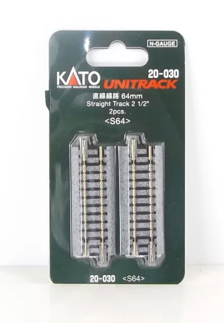 K20-030 Kato N Scale Ground Level 64mm Straight Track (2)