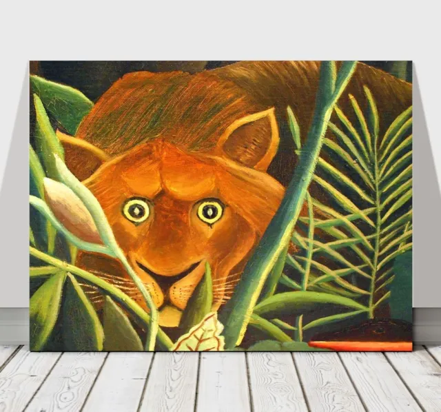 HENRI ROUSSEAU - Tiger Peeking Out From Grass - CANVAS ART PRINT POSTER - 10x8"