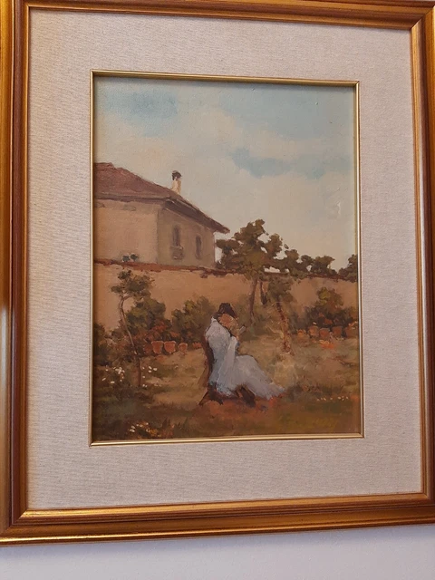 Stupendo Giannino Baruzzi ( 1924-2009)"Il Giardino" Dipinto Olio 1900!
