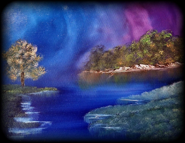 Original Landscape Artwork by m00fins Oil on Canvas