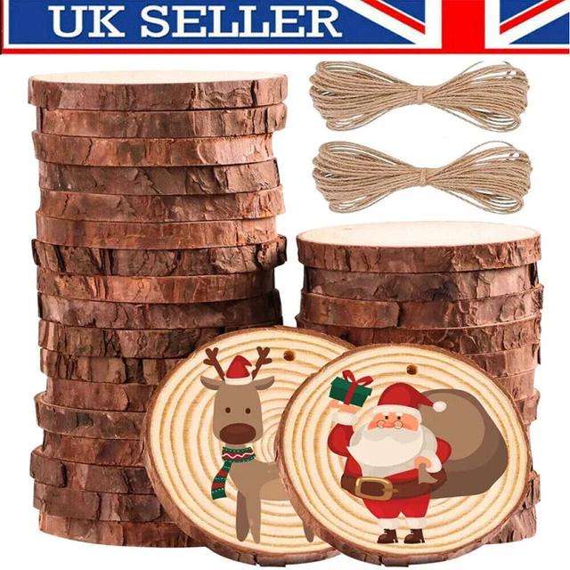 10-50Pcs Wood Slices Round Discs 6-8CM Tree Bark Log Wooden Circles DIY Craft
