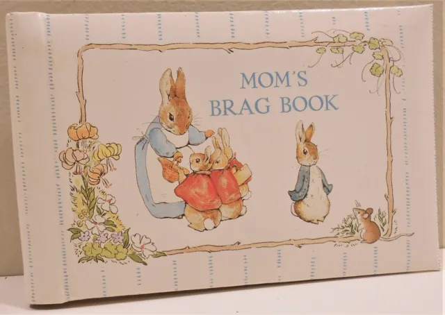 NOS Beatrix Potter BRAG BOOK Mom/Grandma Photo Album 4"x6" Blue Stripes  20 Pics
