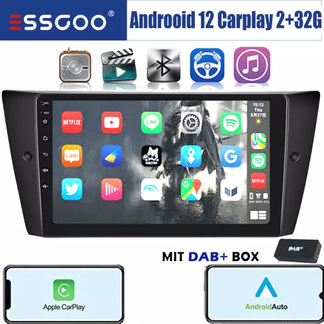 Für BMW 3er E90 E91 E92 E93 2+32G DAB+ CarPlay Android 12 Autoradio GPS NAVI RDS