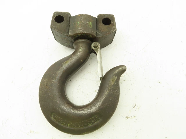 Crosby J 5 Ton Hoist Hook Threaded Swivel Shank w/Latch