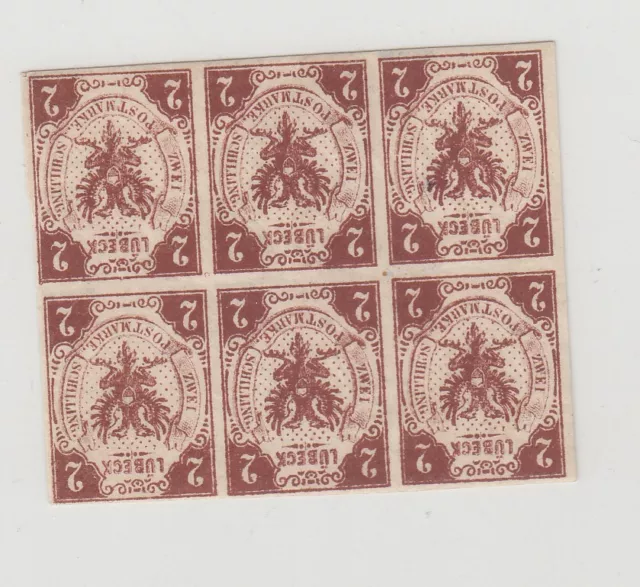 10  Altdeutschland Lübeck 1859 Mi.Nr. 6 als Block