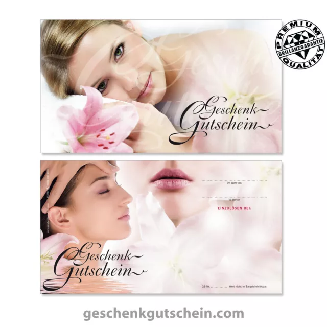 Gutscheinkarten "Standard" für Kosmetik, Beauty, Massage, Wellness, Spa KS1707