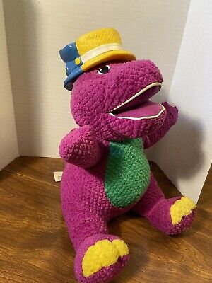 FISHER PRICE BARNEY the Purple Dinosaur Silly Hats 2001 Vintage Plush ...