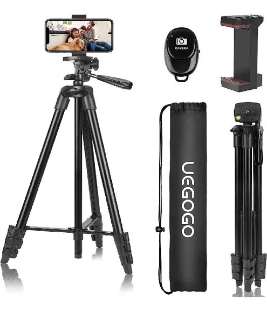 60" Phone Tripod, UEGOGO Tripod for iPhone with Remote Shutter and Universal...