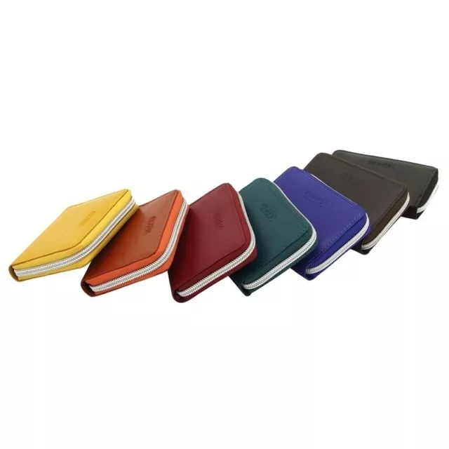 Damen Kreditkartenetui aus echtem Leder Kartenfach mit RFID Schutz in 7 Farben