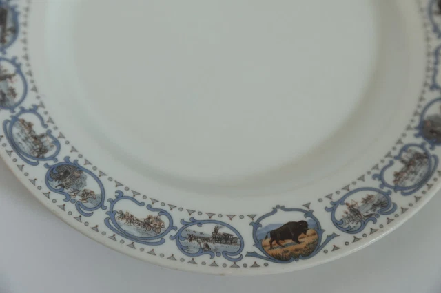Vtg Union Pacific Railroad Overland Historical 9.5" Old Ivory China Plate 2