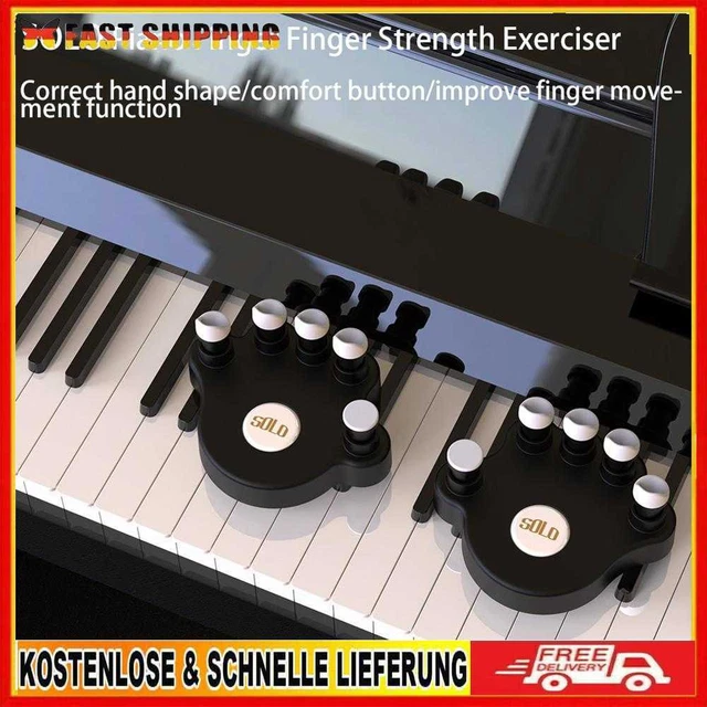 1 Pair Piano Finger Trainers Hand Strength Exerciser for Beginner (Black)