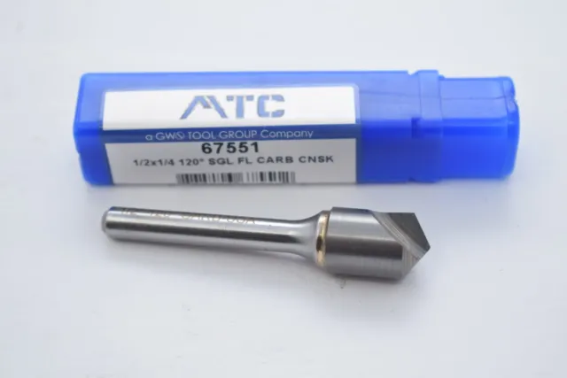 NEW MTC 67551 1/2in. Dia., 2-1/2in. Overall Length, 1-Flute, Carbide Countersink