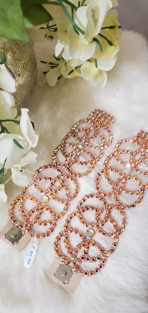 Stunning Wide Cuffs Bracelets Swarovski Sun Crystals AB  Ballroom Dance Jewelry