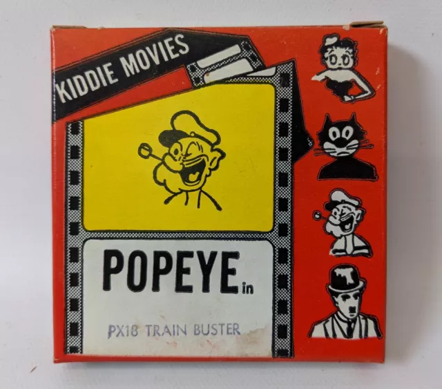 Vintage Atlas Films 'Kiddie Movies' POPEYE (PX18) 'Train Buster' 8mm Film Strip