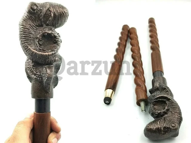 Antique Finish Metal Octopus Head Handle Wooden Walking cane-Walking Stick-Cane