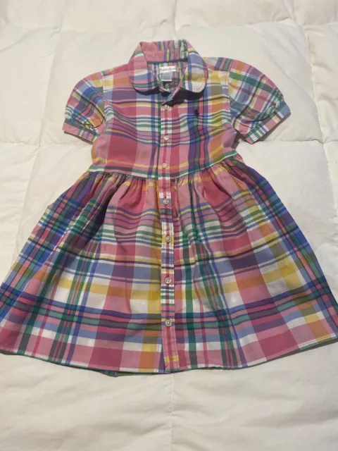 Ralph Lauren Baby Girls Dress Size 24 Mos Pastel Plaid