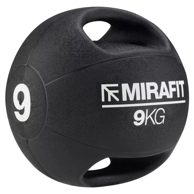 9kg Mirafit Double Handle Medicine Ball Strength Gym Exercise Weight #340