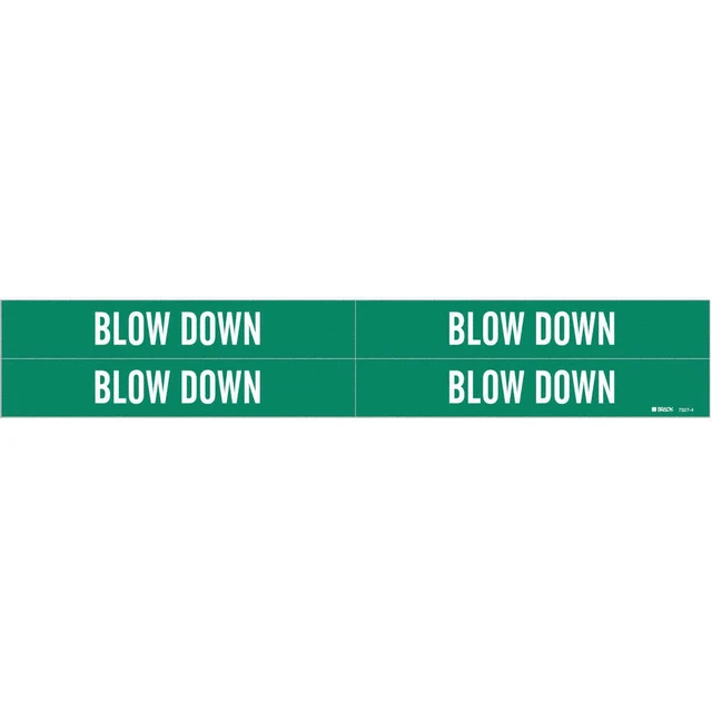 BRADY 7327-4 Pipe Marker,Blow Down,1 1/8 in H,7 in W